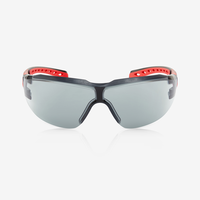 Sparta&trade; (Eco) Gray Anti-Fog Lens, Black and Red Frame Safety Glasses