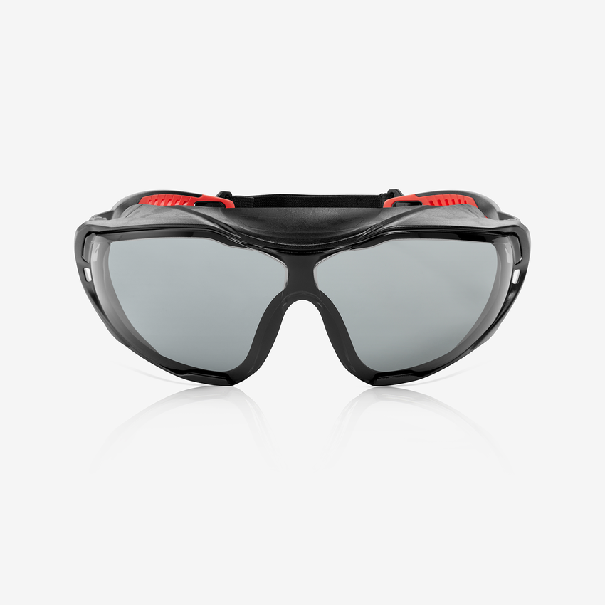 Sparta Pro&trade; Gray Performance Fog Technology Lens, Black and Red Frame Safety Glasses