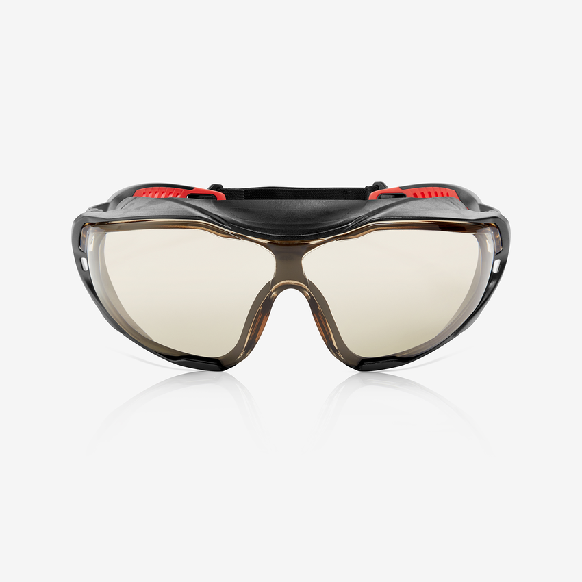 Sparta Pro&trade; LED Performance Fog Technology Lens, Black and Red Frame Safety Glasses