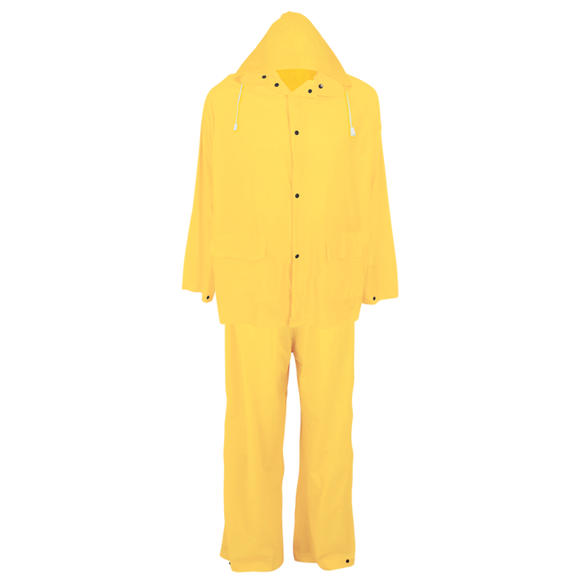 Three-Piece Yellow PVC Rain Suit