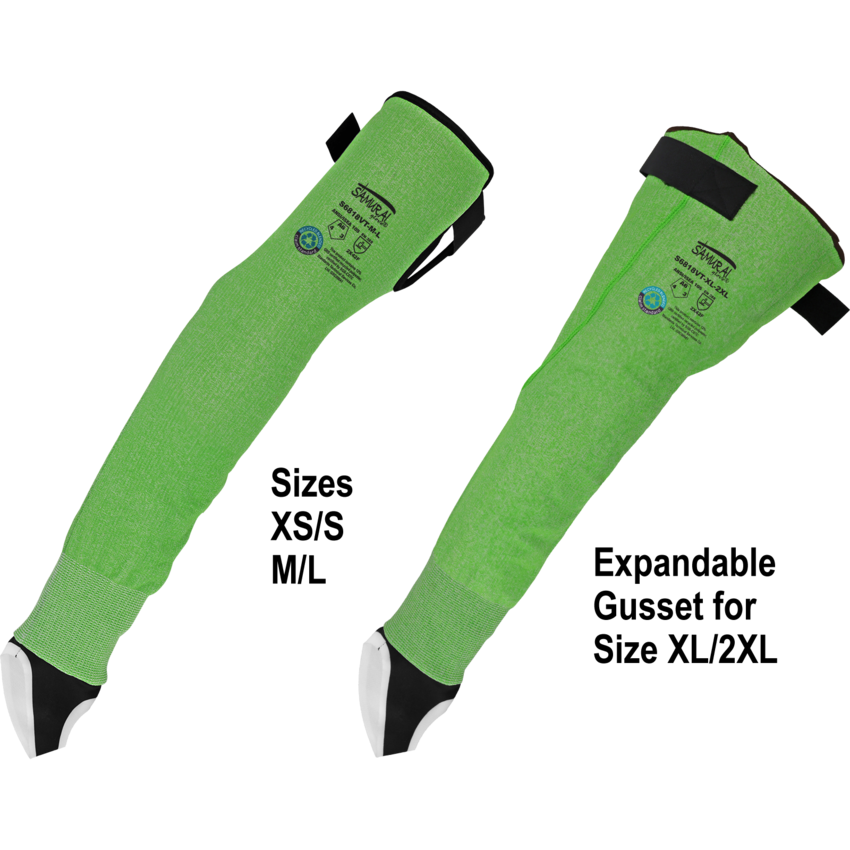 Samurai Glove&reg; Lightweight 18-Gauge Seamless Tuffalene&reg; UHMWPE/rPET Fiber Sleeves with 18-Inches of Cut Resistance