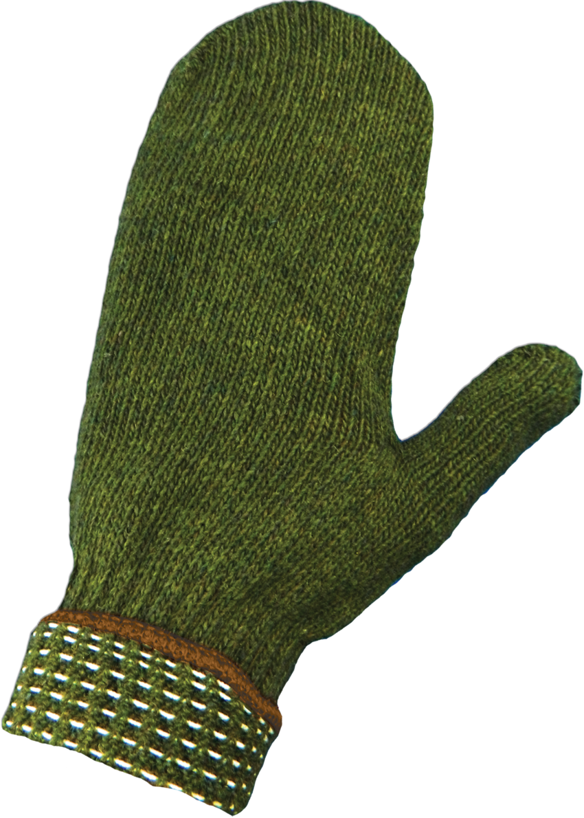Army Green Rag Wool Mittens