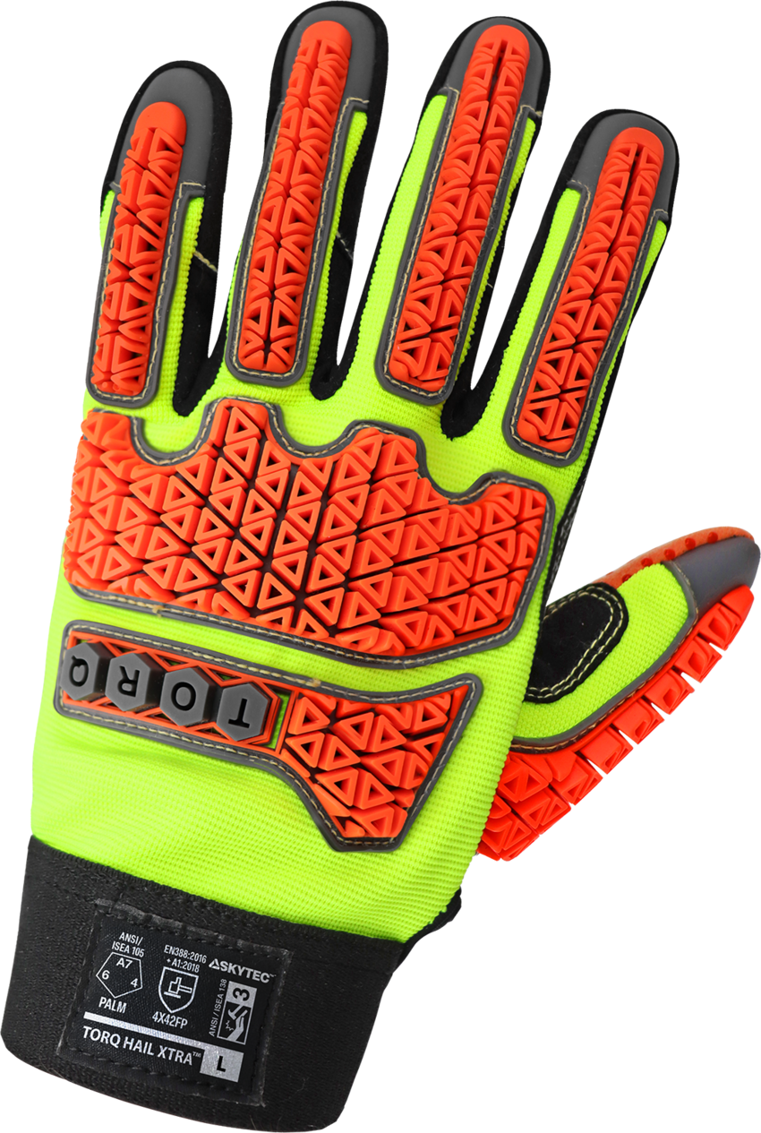 Torq Hail Xtra&trade; High-Visibility Multi-Hazard Gloves with a Tuffalene&reg; Lined Synthetic Leather Palm