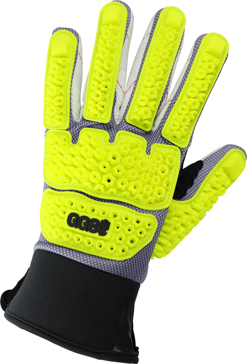 Vise Gripster&reg; Premium Impact Resistant Cotton Corded High-Visibility Gloves with Cut Resistant Liner