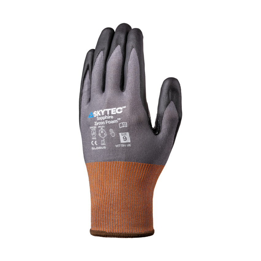 Sapphire Zircon Foam&trade; Lightweight Cut Resistant Touchscreen Gloves with Foam Nitrile-Coated Palm