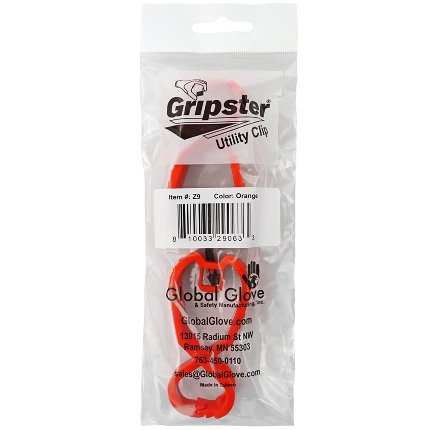 Gripster® High-Visibility Orange Dual Large/Large Multi-Use Utility Clip