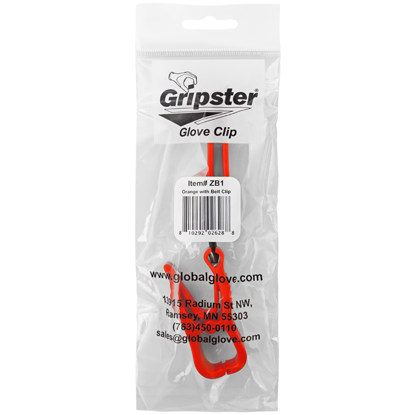 Gripster® High-Visibility Orange Utility Clip with Belt Clip