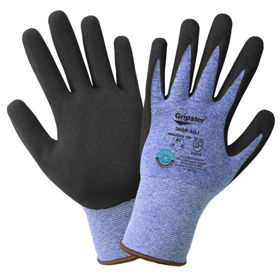 Gripster&reg; General Purpose 15-Gauge Rubber Coated FDA Compliant Gloves Made with Recycled Polyester