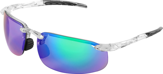 Swordfish® Green Mirror Anti-Fog Lens, Crystal Clear Frame Safety Glasses