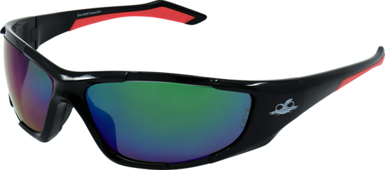 Javelin™ Green Mirror Polarized Lens, Shiny Black Frame Safety Glasses