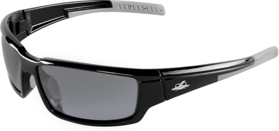 Maki® Silver Mirror Polarized Lens, Shiny Black Frame Safety Glasses