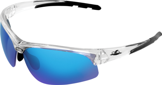 Wahoo® Blue Mirror Lens, Crystal Clear Frame Safety Glasses