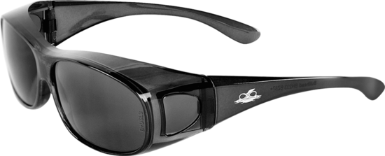 Over-the-Glass Smoke Lens, Crystal Black Frame Safety Glasses