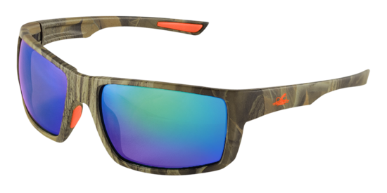 Sawfish™ Green Mirror Anti-Fog Lens, Woodland Camouflage Frame Safety Glasses