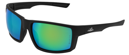 Sawfish™ Green Mirror Performance Fog Technology Lens, Matte Black Frame Safety Glasses
