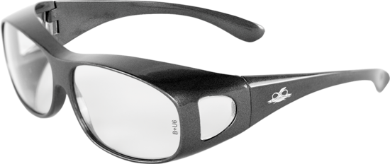 Over-the-Glass Clear Lens, Shiny Pearl Gray Frame Safety Glasses