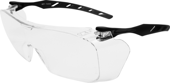 Over-The-Glass Clear Lens, Frosted Gray Frame Visitor Specs Safety Glasses