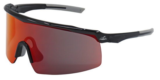 Whipray™ Red Mirror Performance Fog Technology Lens, Shiny Black Frame Safety Glasses