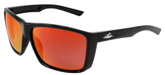 Lionfish&trade; Red Mirror Performance Fog Technology Lens, Shiny Black Frame Safety Glasses