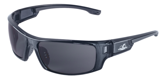 Dorado® Dark Smoke Anti-Fog Lens, Crystal Black Frame Safety Glasses