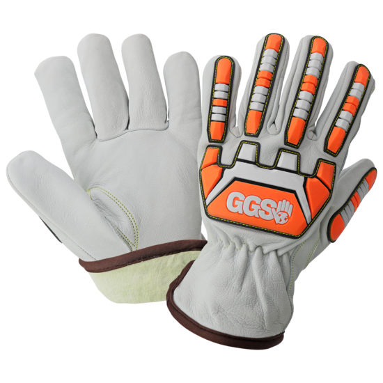 Cut and Impact Resistant Goatskin Leather Drivers Gloves with Heat Resistant Aralene&reg; Liner