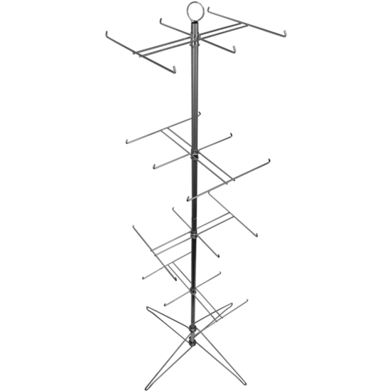 Floor Display Featuring 24 Hooks on Rotating Sides