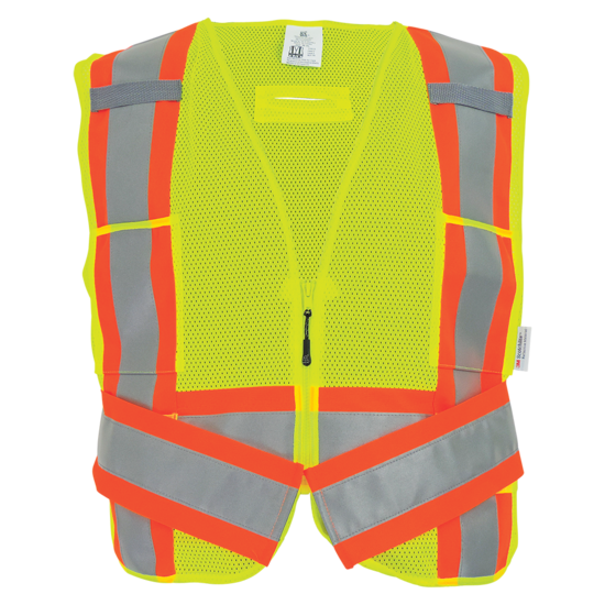 FrogWear® HV High-Visibility Mesh Polyester Adjustable Safety Vest