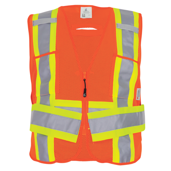 FrogWear® HV High-Visibility Orange Lightweight Mesh Polyester Adjustable Vest