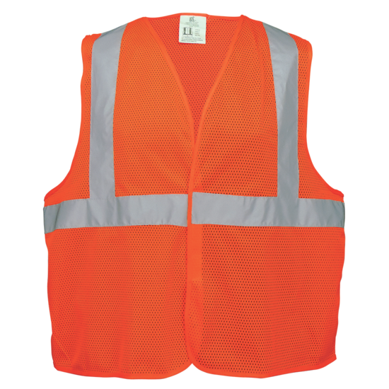 FrogWear® HV High-Visibility Orange Lightweight Mesh Polyester Safety Vest