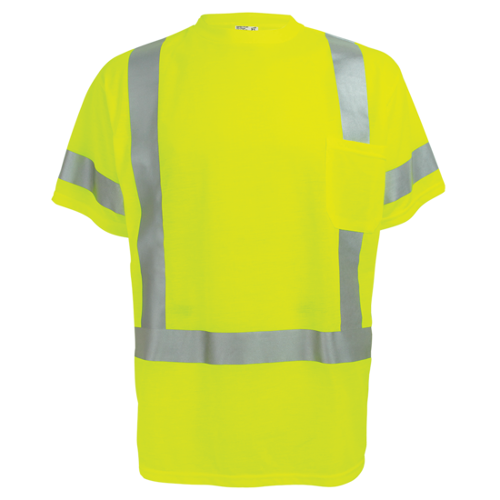 FrogWear® HV Self-Wicking High-Visibility Yellow/Green Short-Sleeved Shirt with Reflective