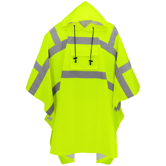 FrogWear® HV High-Visibility Yellow/Green Polyester Rain Poncho