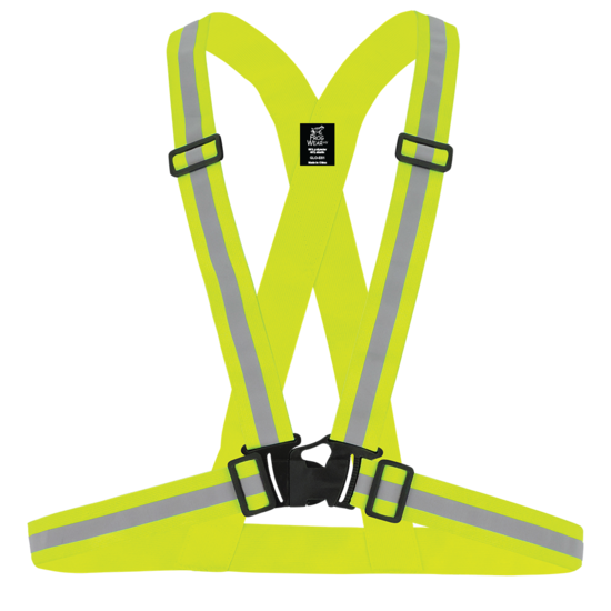 FrogWear® HV Lightweight High-Visibility Yellow/Green Elastic Traffic Safety Sash