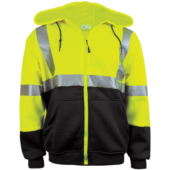 FrogWear® HV High-Visibility Polyester Fleece Hooded Sweatshirt