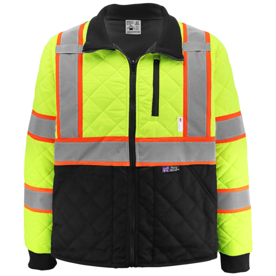 FrogWear&reg; HV High-Visibility Insulated Winter Jacket with Quilted Polyester Pongee Exterior