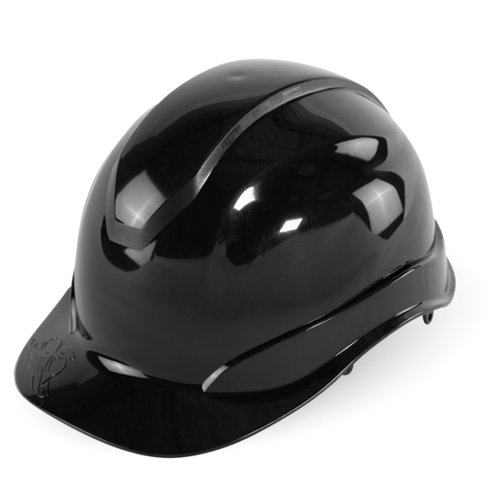 Bullhead Safety™ Head Protection Black Unvented Cap Style Hard Hat With Six-Point Ratchet Suspension