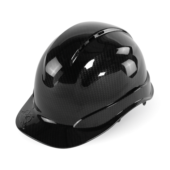 Bullhead Safety™ Head Protection Shiny Black Graphite Vented Cap Style Hard Hat With Six-Point Ratchet Suspension