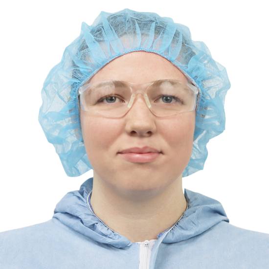 FrogWear™ Blue Polypropylene Disposable Bouffant Caps