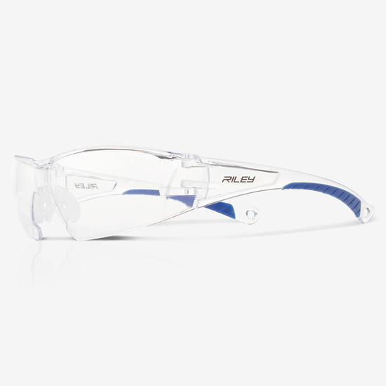 Kosma&trade; Clear Lens, Clear and Blue Frame Safety Glasses