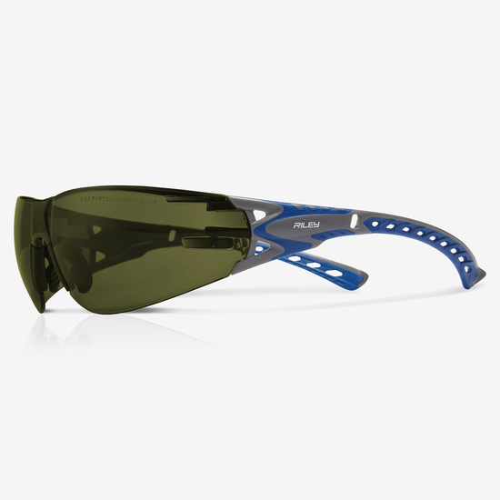 Stream Evo&trade; IRG Lens, Gray and Blue Frame Safety Glasses