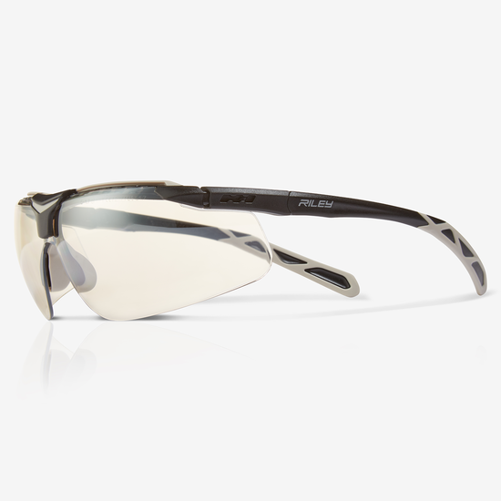 Flux&trade; Indoor/Outdoor Anti-Fog Lens, Black and Gray Adjustable Frame Safety Glasses - LIMITED STOCK