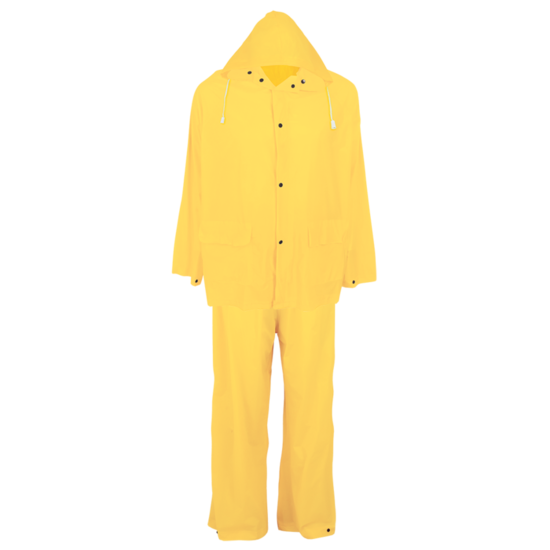 Three-Piece Yellow PVC Rain Suit